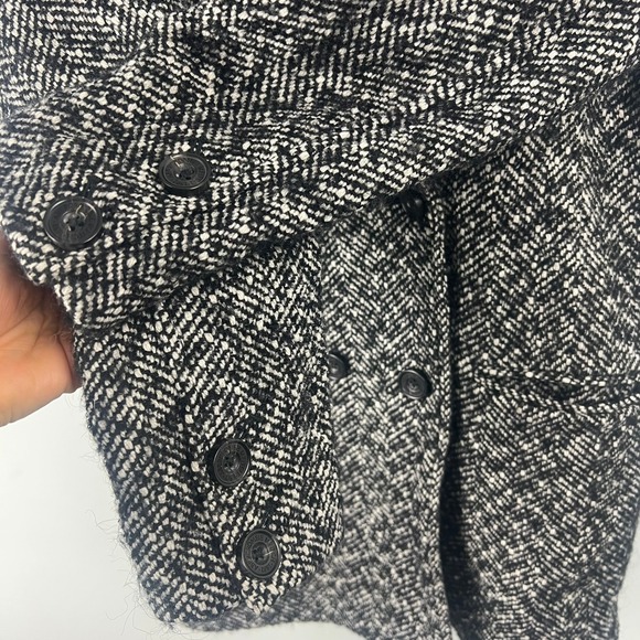 Abercrombie & Fitch Womens Herringbone Wool Alpaca Blend Double Breasted Coat XS - Picture 3 of 10